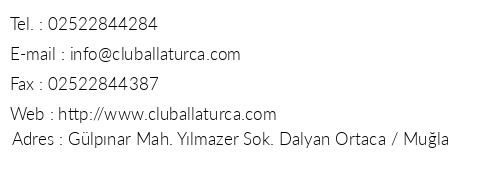 Club Alla Turca telefon numaralar, faks, e-mail, posta adresi ve iletiim bilgileri